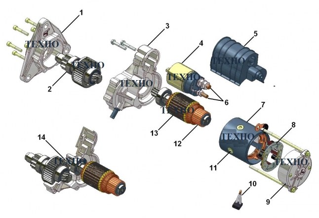 Комплектующие стартера ТЕХНО67